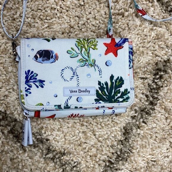 Vera Bradley Anchors Aweigh RFID Lighten Up Wallet Crossbody Bag - Picture 2 of 6